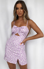 Something Real Mini Dress Lilac Print