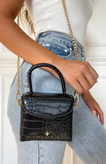 Georgia Mini Bag Black Croc