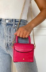 Georgia Mini Bag Fuchsia Croc