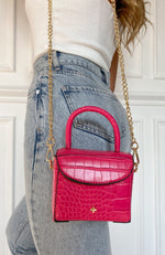 Georgia Mini Bag Fuchsia Croc