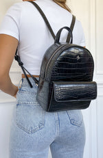 Presley Backpack Black Croc