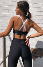 Poppy Logo Sports Bra Midnight