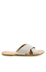 Majorca Slides Off White Linen