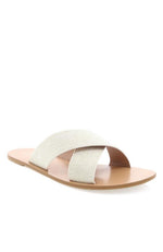 Majorca Slides Off White Linen