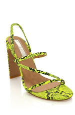 Devana Heels Neon Yellow Snake