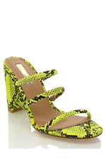 Elida Mules Neon Yellow Snake