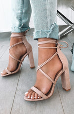 Lyra Heels Blush Suede