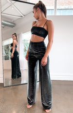 Jaw Drop Pants Black/Silver Metallic