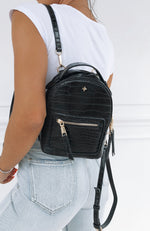 Zoe Mini Backpack Black Croc