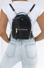 Zoe Mini Backpack Black Croc