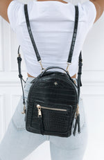 Zoe Mini Backpack Black Croc