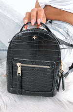 Zoe Mini Backpack Black Croc