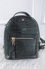 Zoe Mini Backpack Black Croc