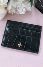 Izzy Card Holder Black Croc