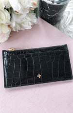 Marley Slim Wallet Black Croc