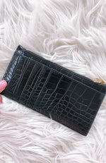 Marley Slim Wallet Black Croc