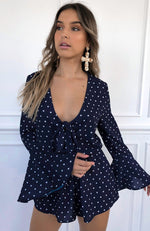 Dream Of Me Playsuit Spot On Navy