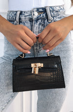 Hedi Bag Black Croc