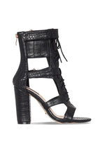 Monaco Heels Black Croc