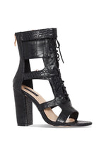 Monaco Heels Black Croc