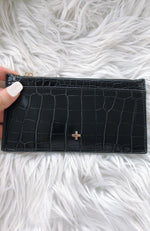 Marley Slim Wallet Black Croc