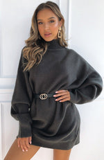 What You Want Knit Dress Dark Grey