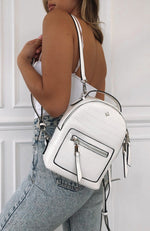 Zoe Mini Backpack White Croc