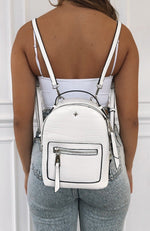 Zoe Mini Backpack White Croc