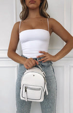 Zoe Mini Backpack White Croc