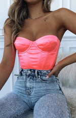 Show Up Bustier Neon Pink