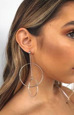 Double Circle Earrings Silver