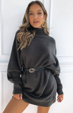 What You Want Knit Dress Dark Grey